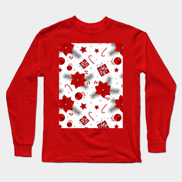 Christmas decoration pattern Long Sleeve T-Shirt by katerinamk